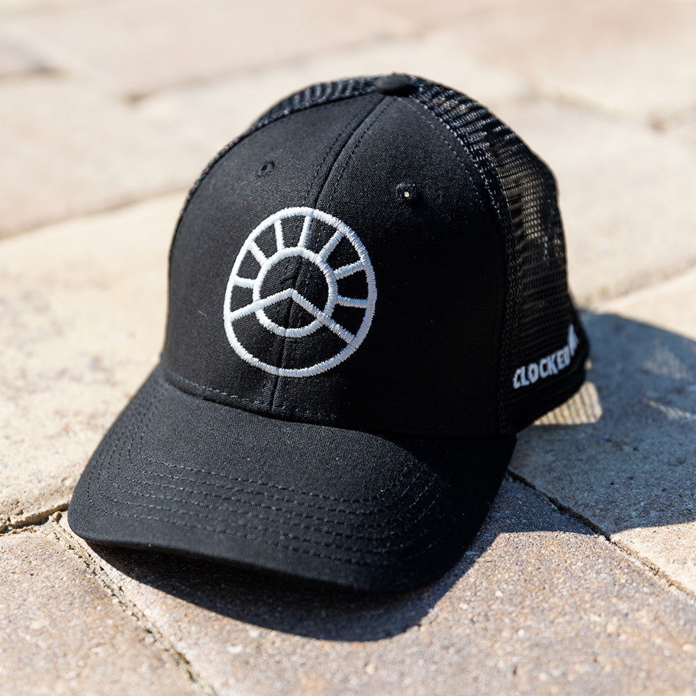 Clocked Out Trucker Hat - Black