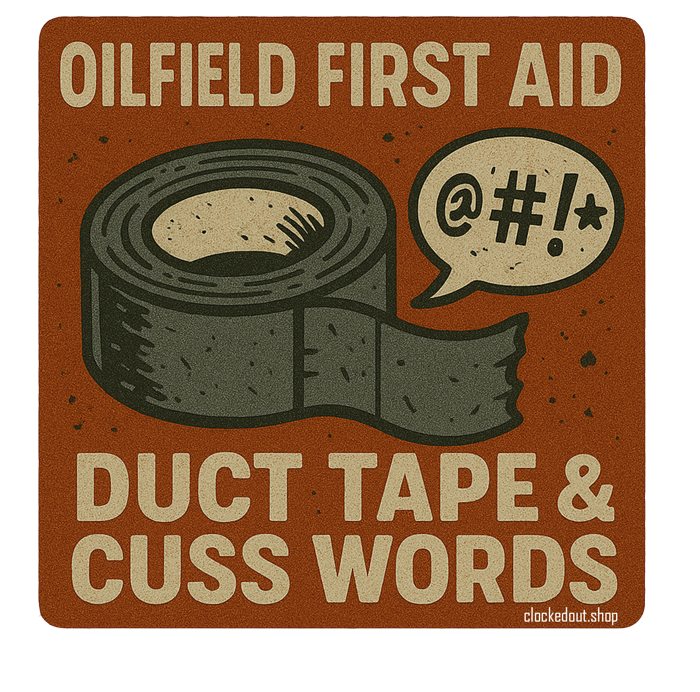 Clocked Out Oil Field sticker